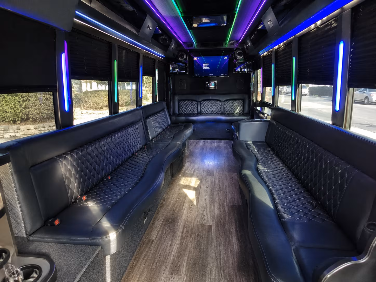 rancho cucamonga 15 passenger party bus interior