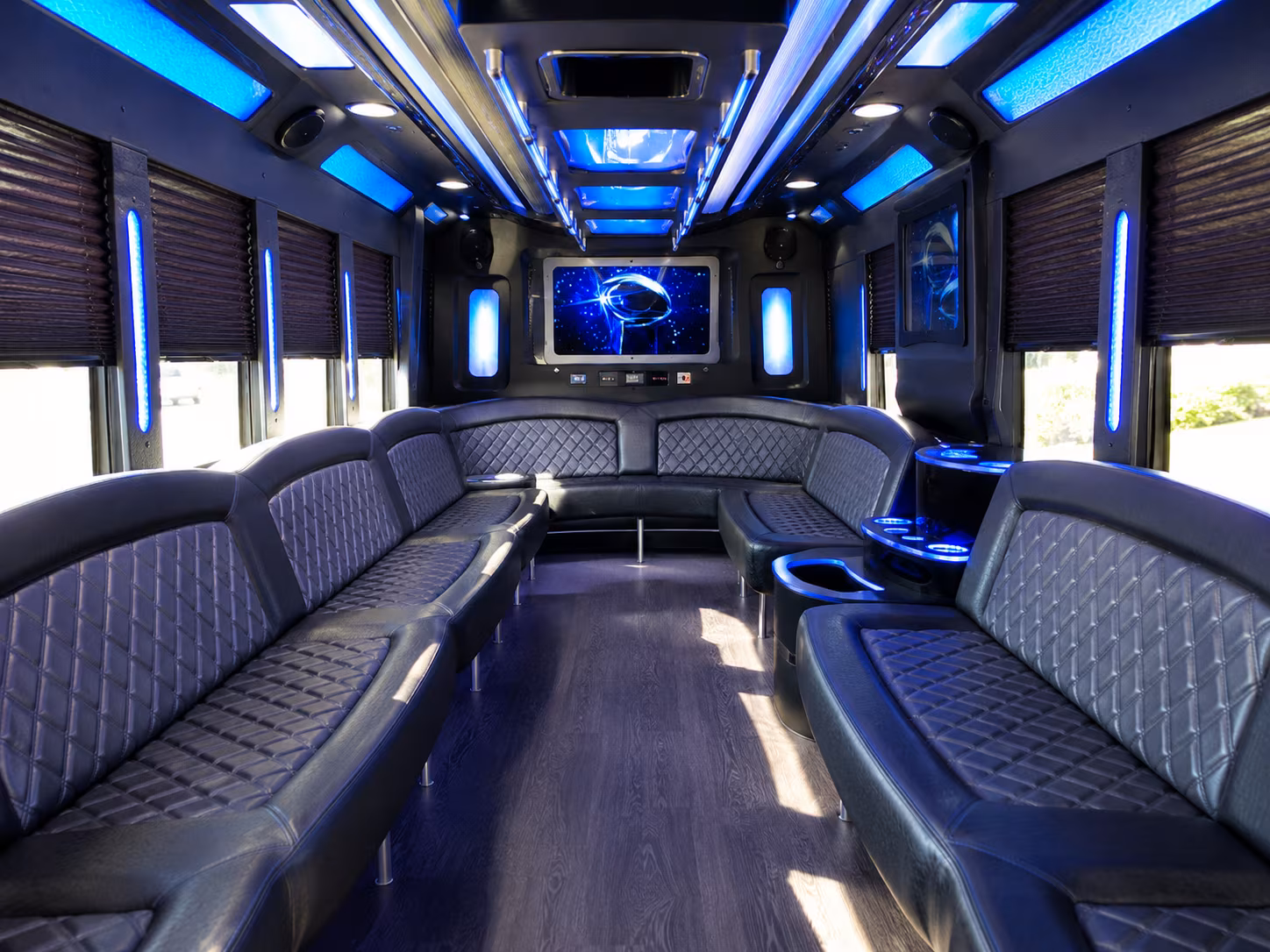 rancho cucamonga 28 passenger party bus inside