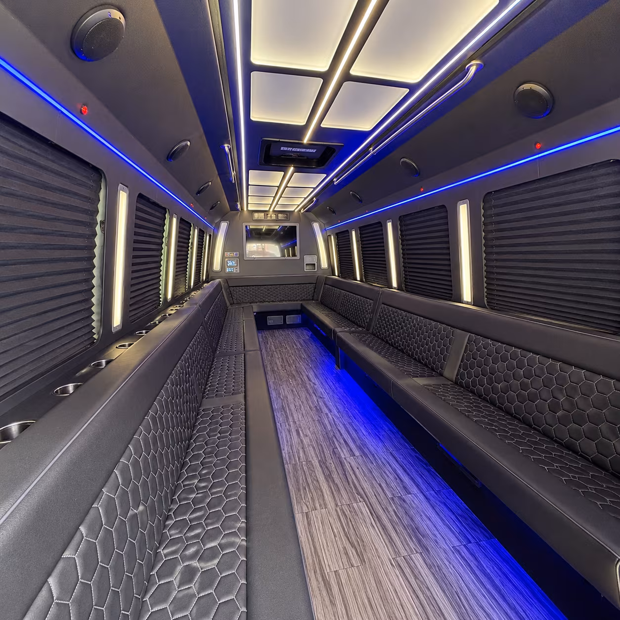 rancho cucamonga 30 passenger party bus interior