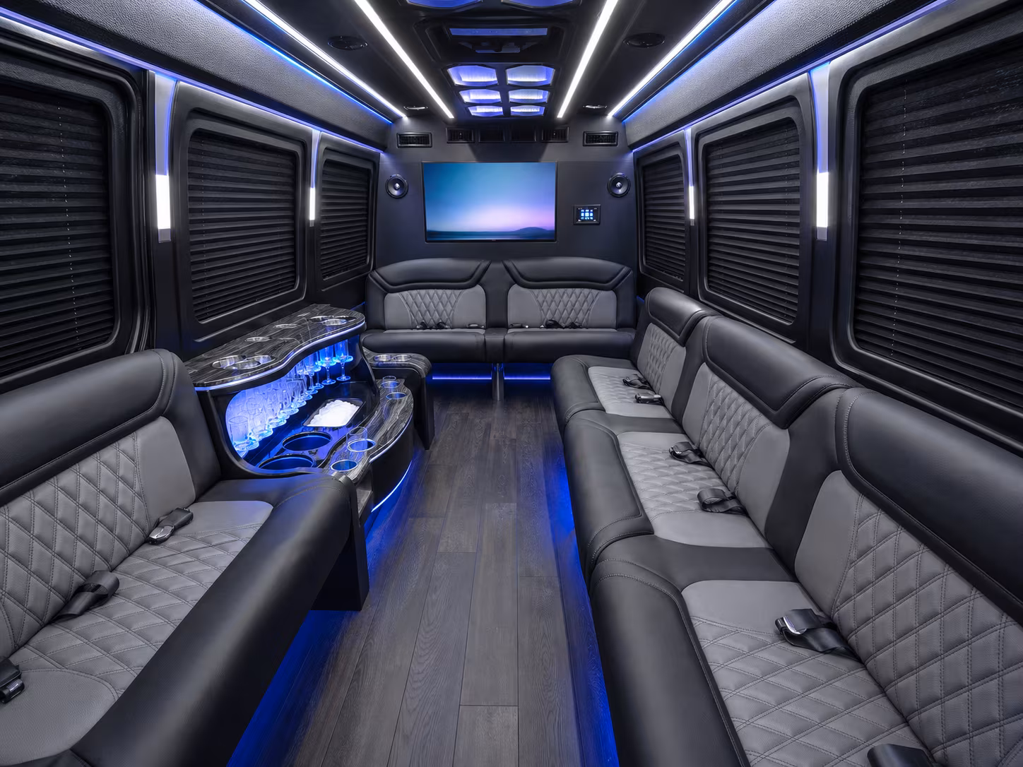 rancho cucamonga 40 passenger party bus inside