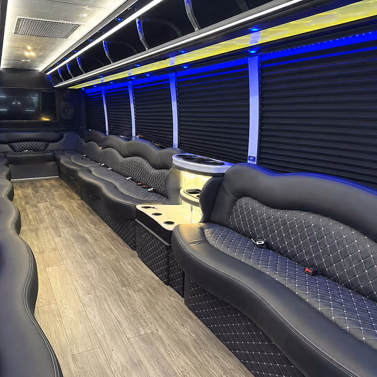 rancho cucamonga party bus rental interior